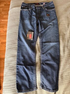 Ariat Men's Straight Leg Jeans in Dark Blue Denim
